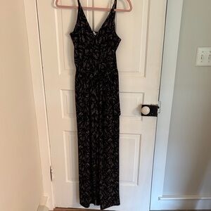 Elegant Black Patterned Women's Romper